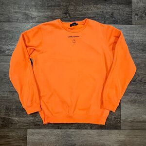 Lonely Ghost Orange Text Me When You Get Home Sweatshirt Halloween - Size Large